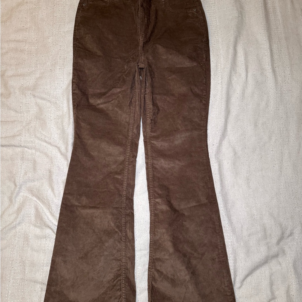 Brown Corduroy Flare Pants